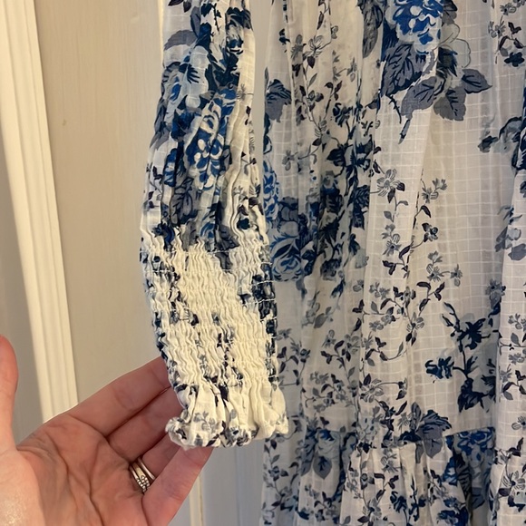 Zara Blue and White Boho Maxi Dress - Picture 4 of 5